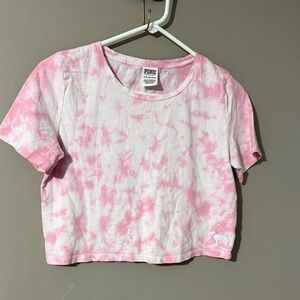 PINK Victoria's Secret Pink and White Crop Top